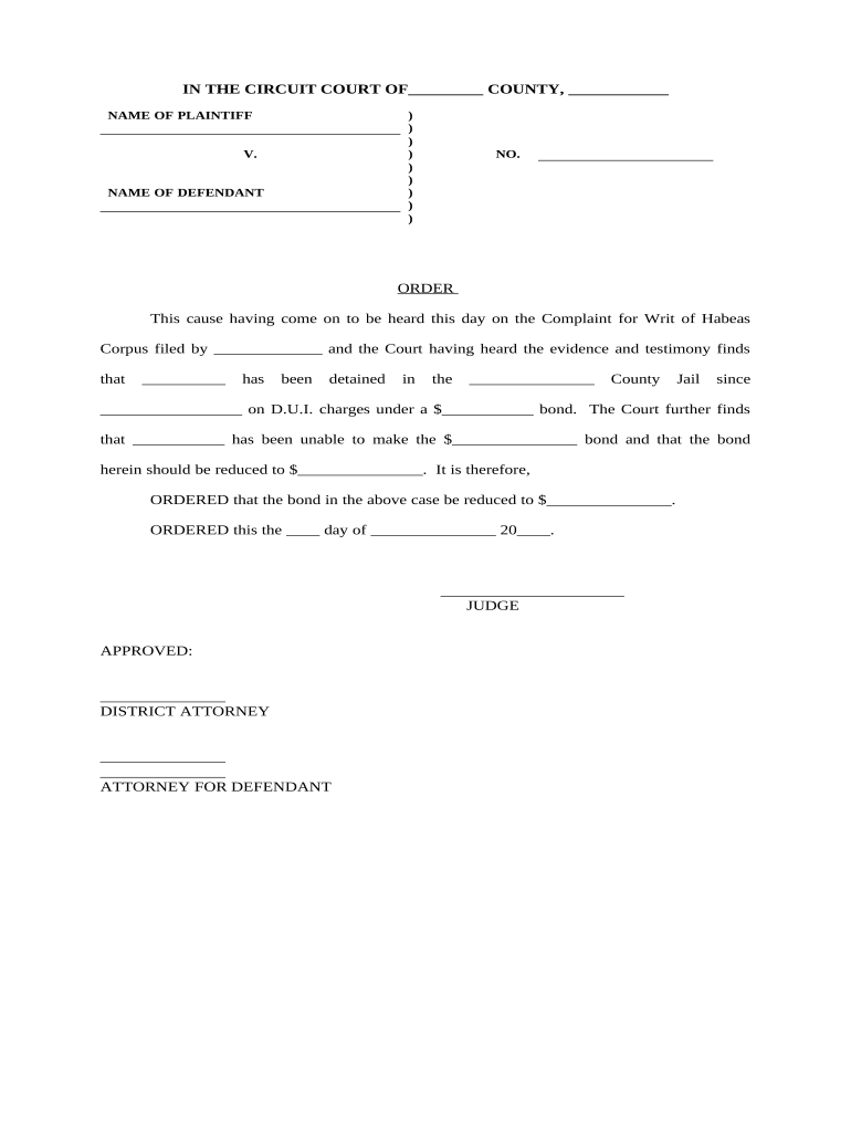 Writ Corpus  Form