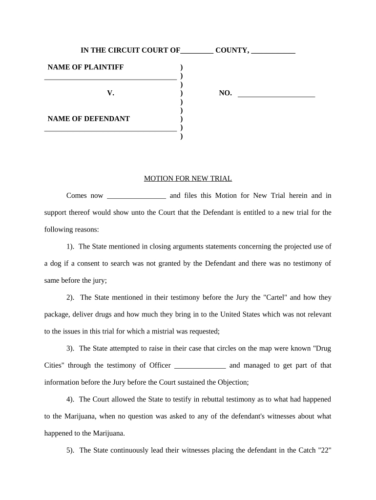 Motion Trial  Form