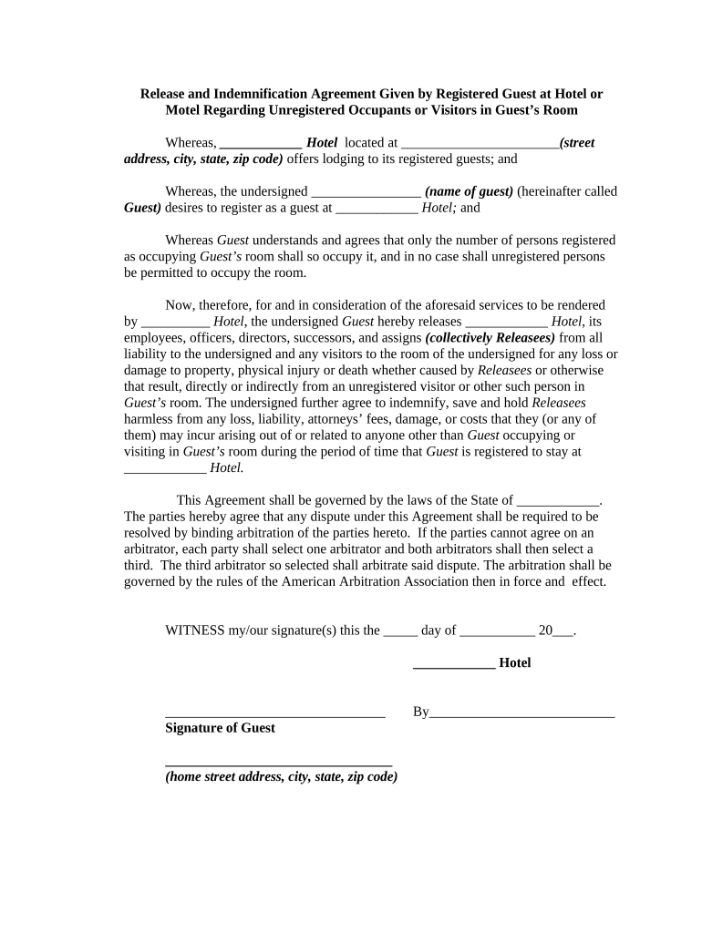 Release Agreement Form