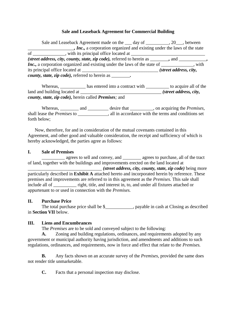 Leaseback Form