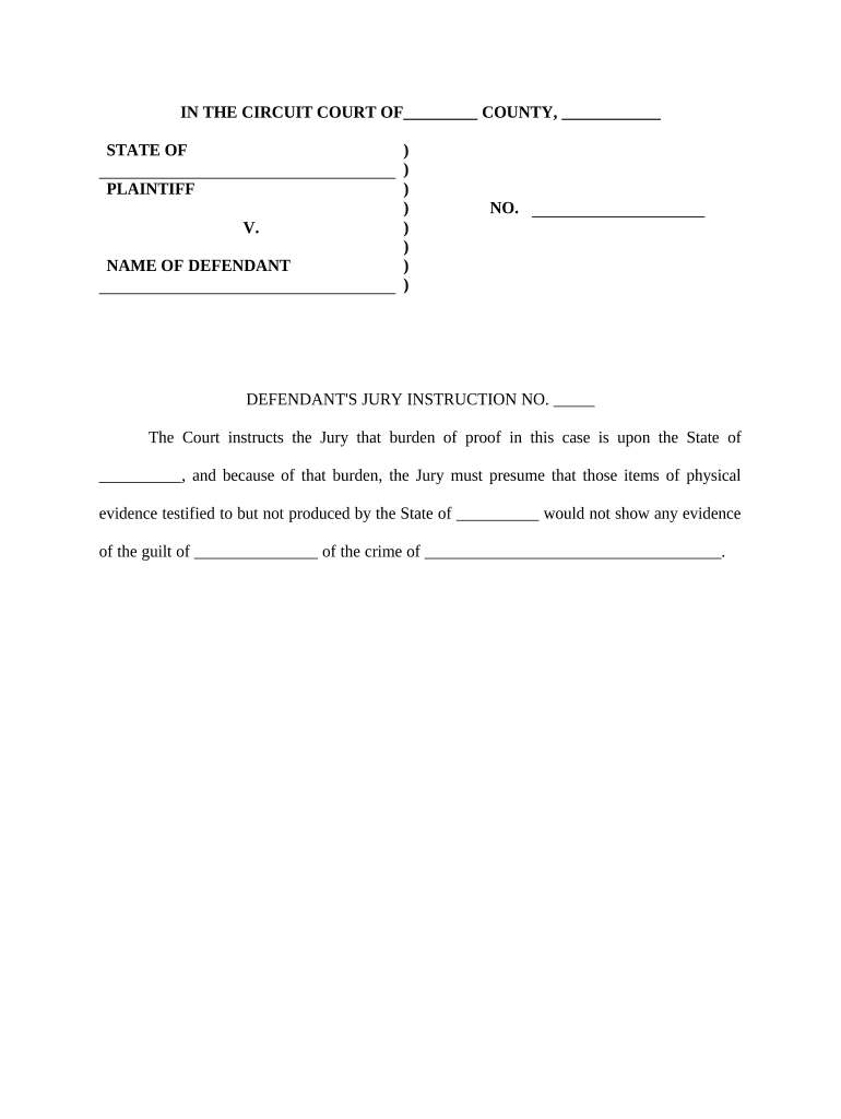 Burden Proof  Form