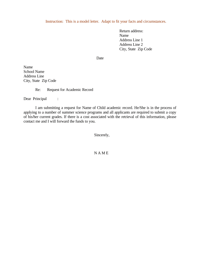 Letter Request Record  Form