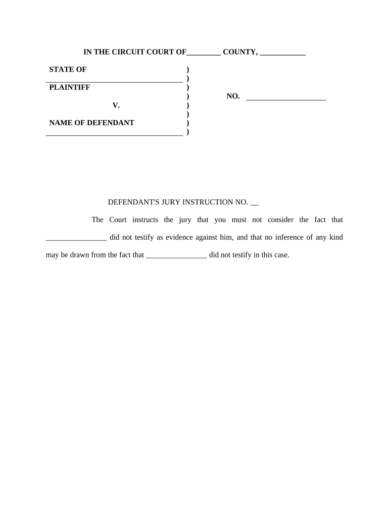 Jury Instructions  Form