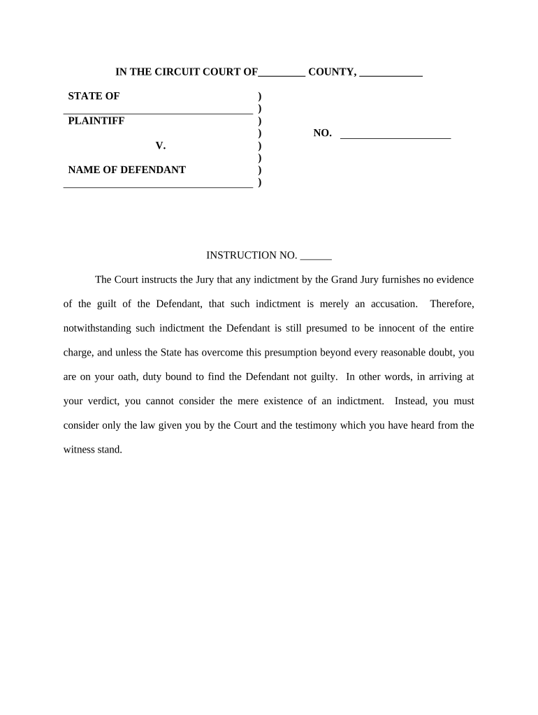 Jury Instruction  Form