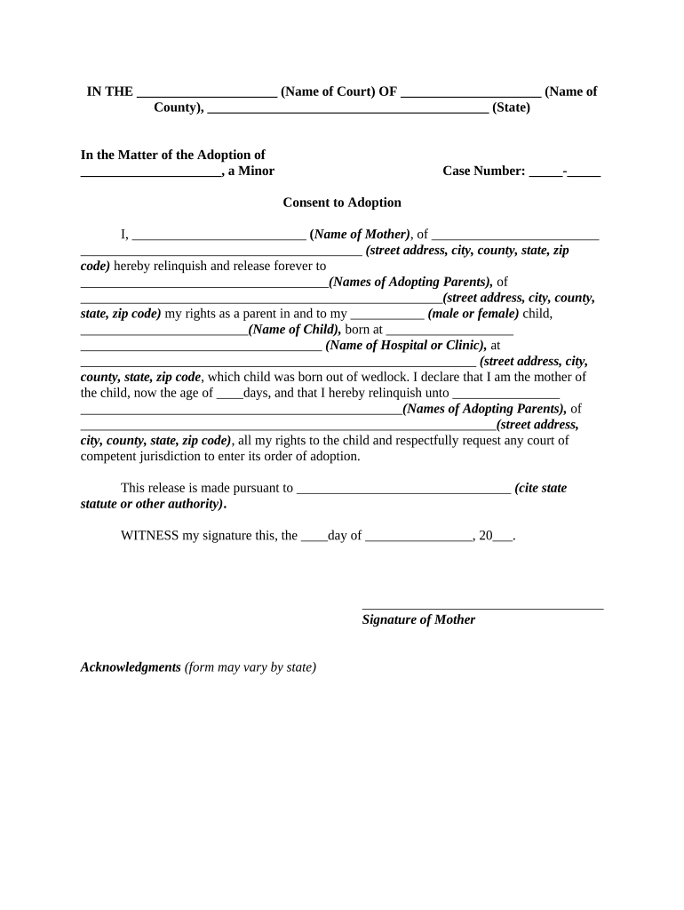 Unmarried Mother  Form