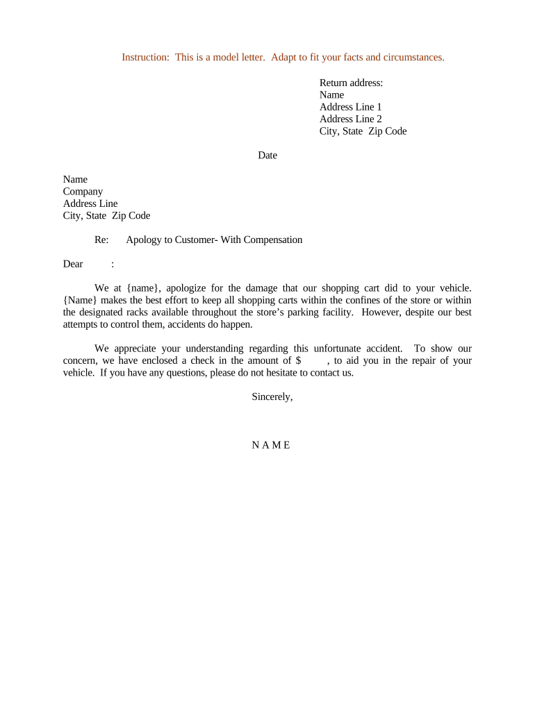 Sample Letter Apology  Form