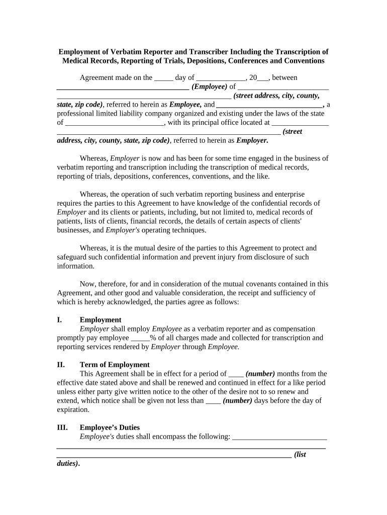 Employment Records Form