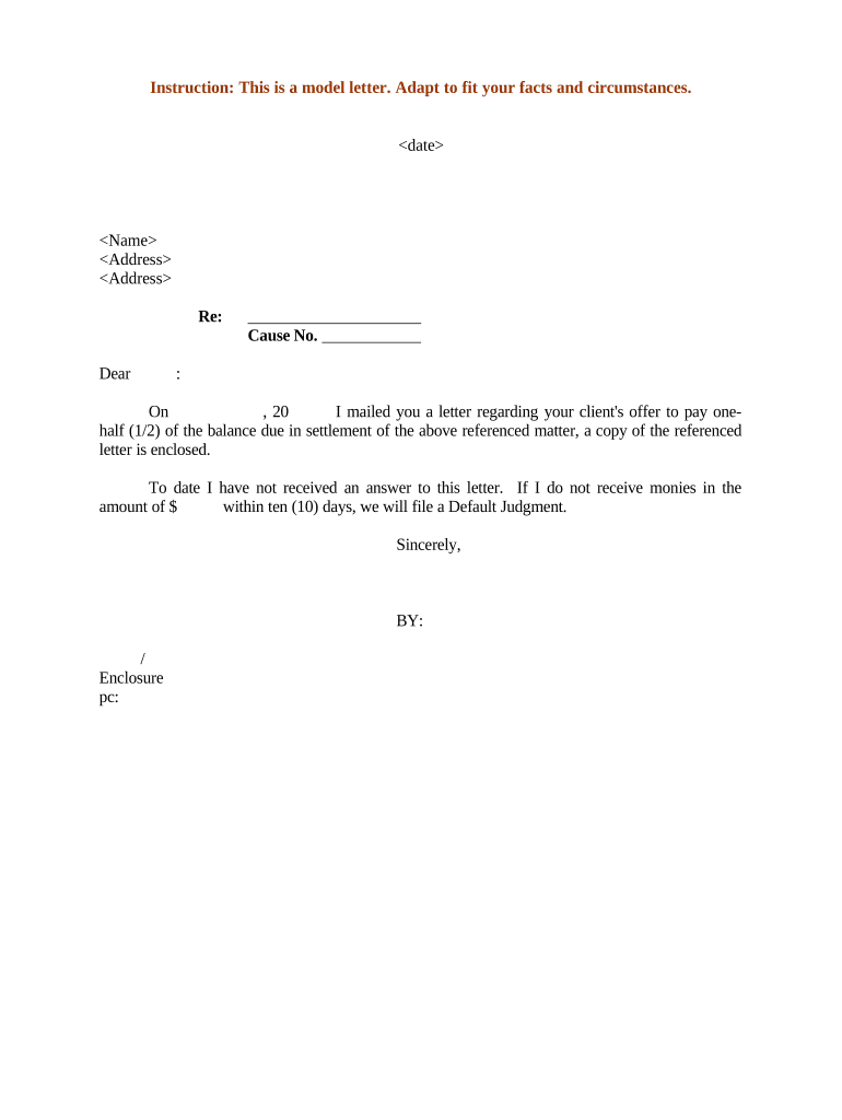 Settlement Filing  Form