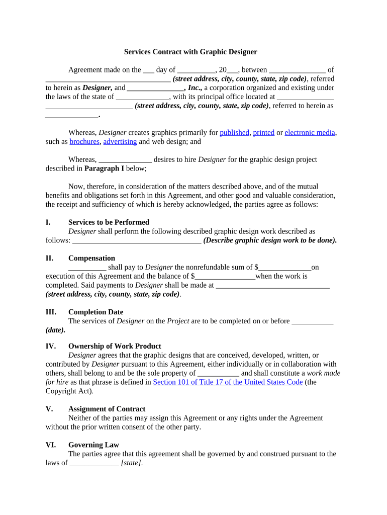 Contract Graphic Sample  Form