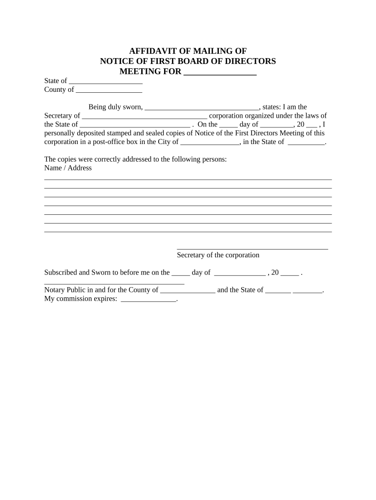 Board of Directors  Form