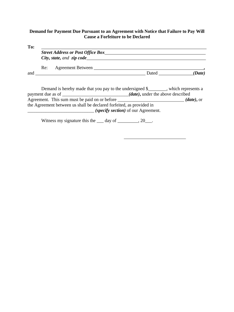 Payment Forfeiture  Form