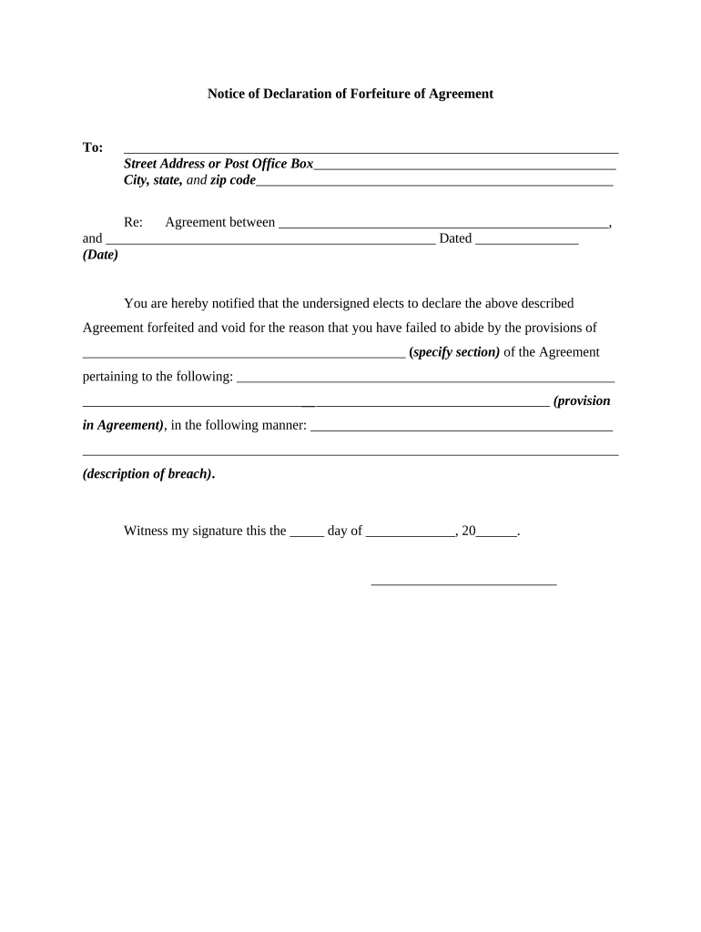 Declaration Agreement  Form