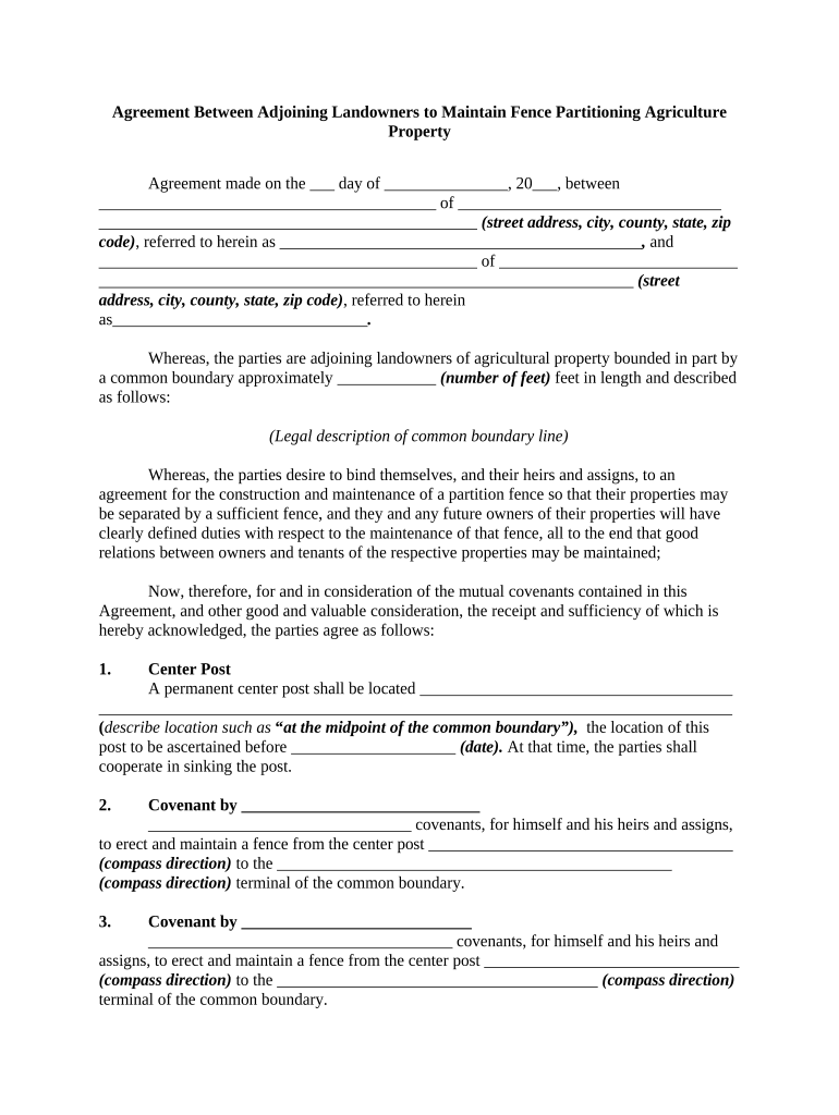 Adjoining Property  Form