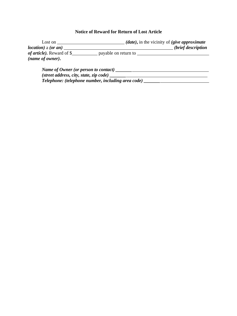 Notice Return  Form