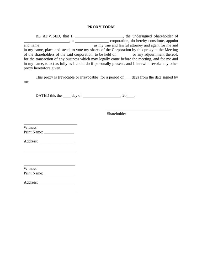 Proxy Corporate  Form