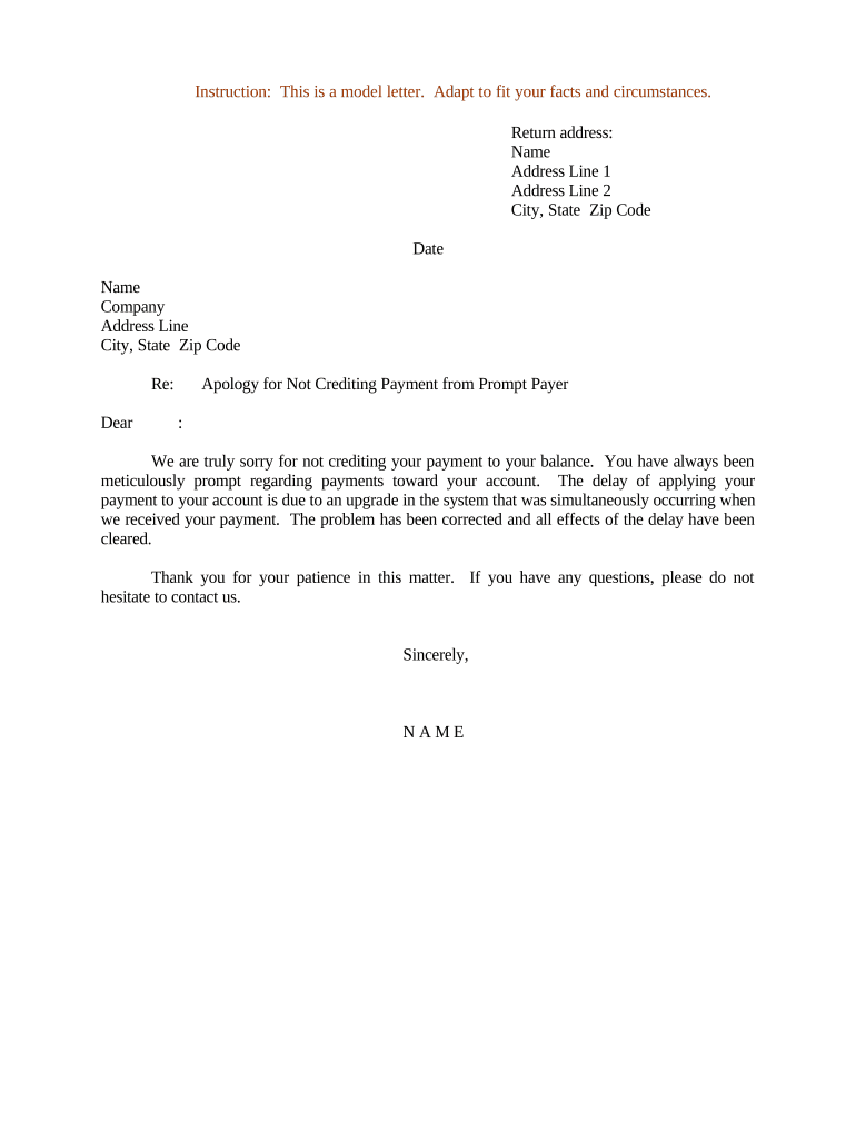 Letter Apology Sample  Form