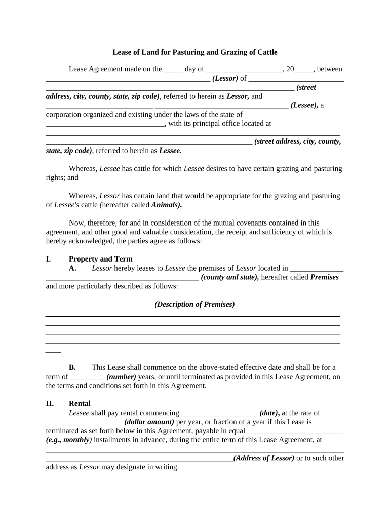 Lease Grazing  Form