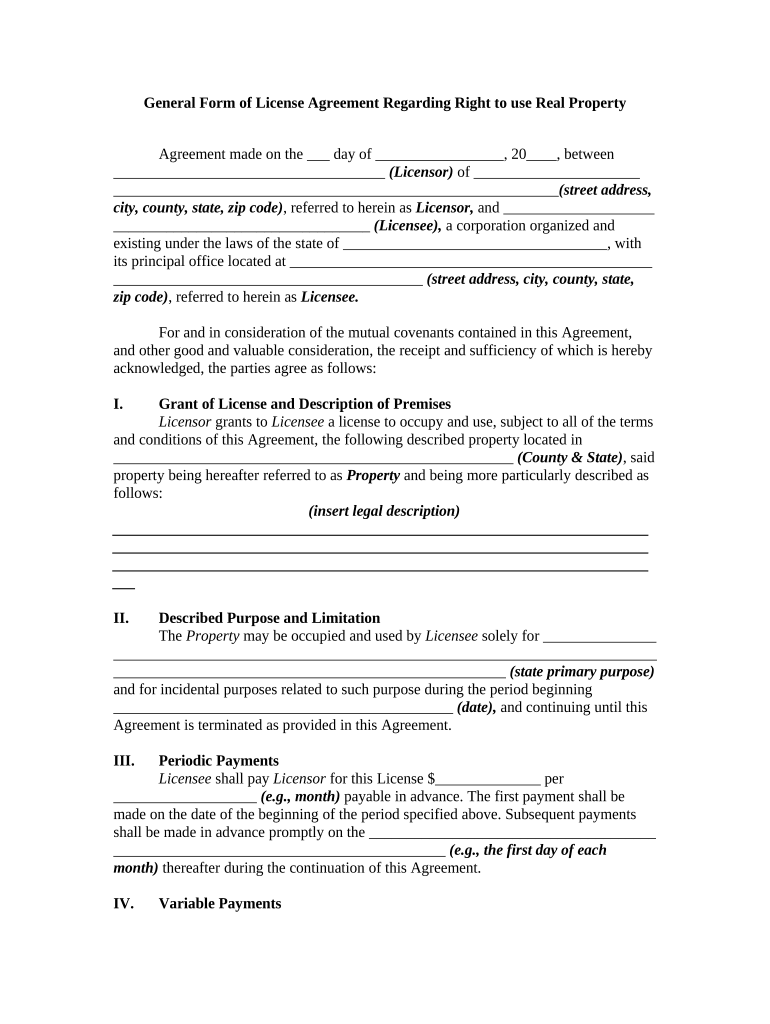 License Property  Form