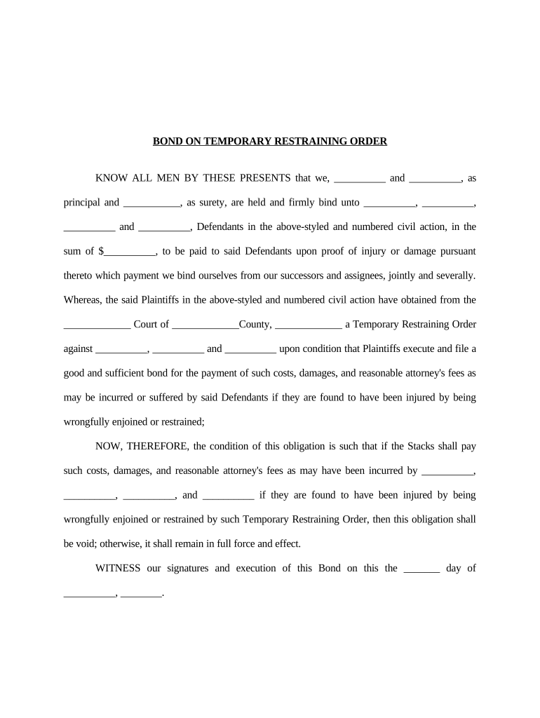 Restraining Order Forms Printable