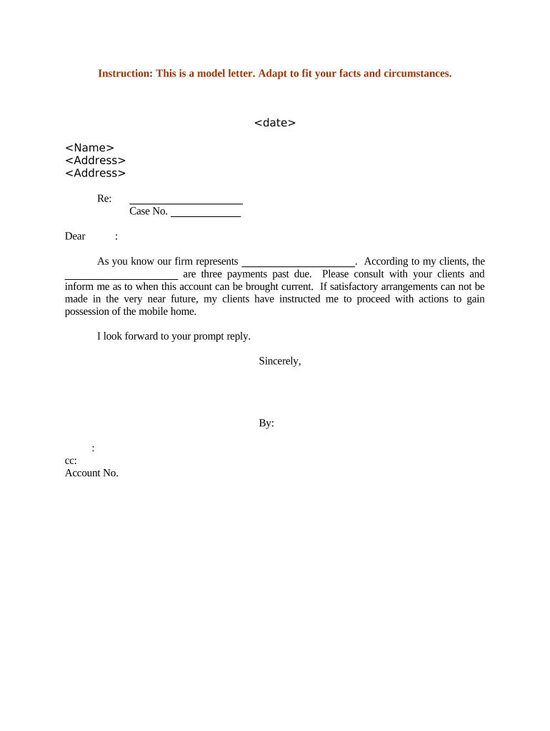 Sample Letter Past  Form