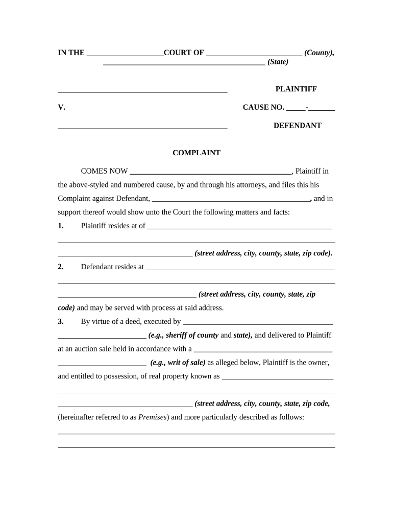 Property Repossession  Form