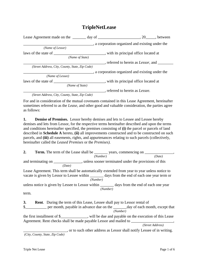 Triple Lease  Form