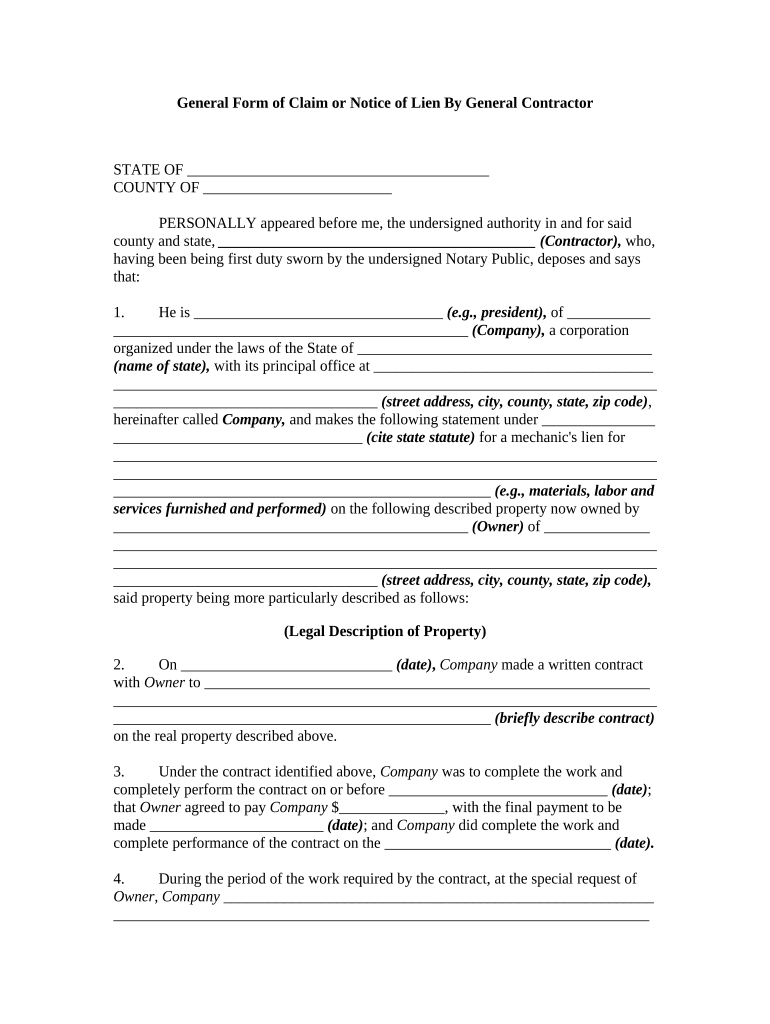 Claim Notice  Form