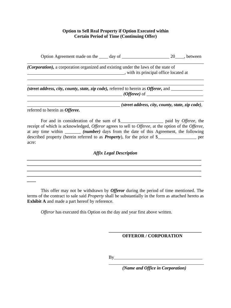 Option Sell Property  Form
