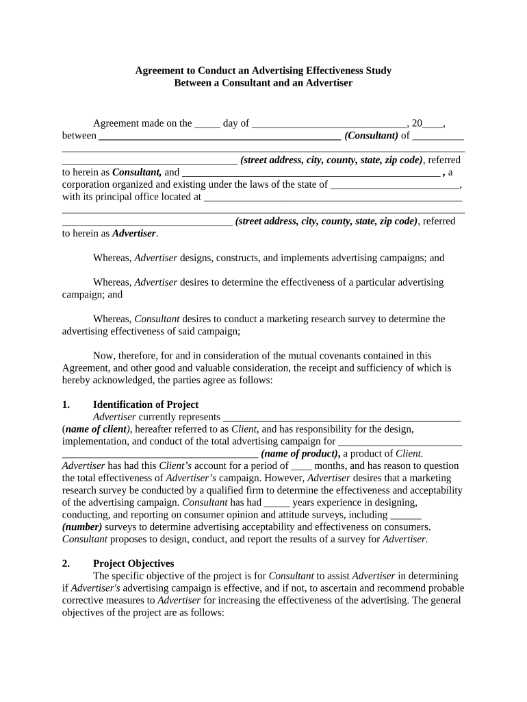 Agreement Advertising  Form