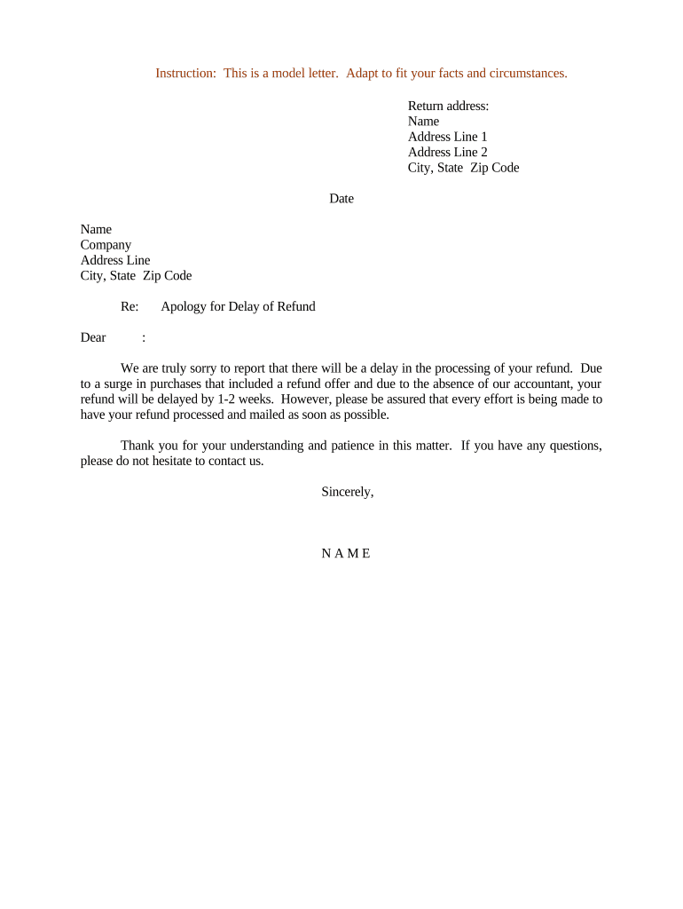 Sample Letter Apology  Form