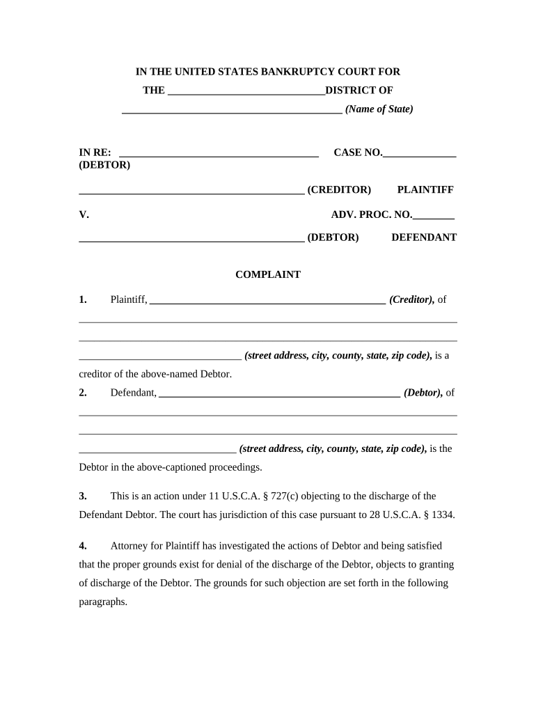 Complaint Discharge  Form