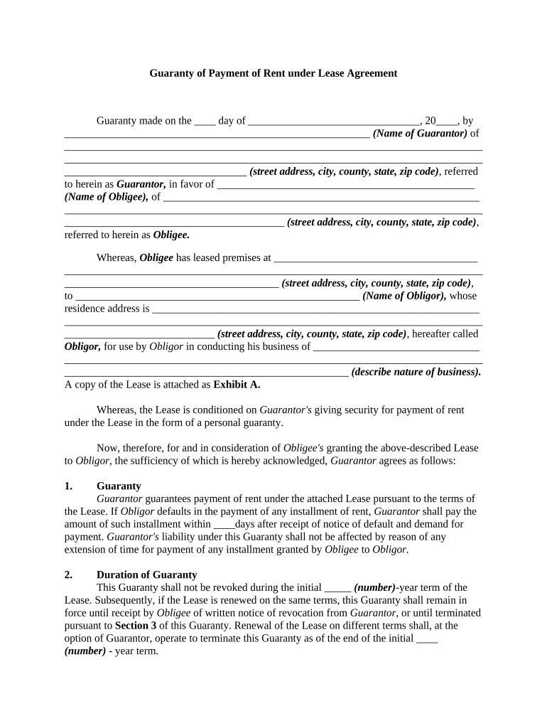 Rent Lease Agreement  Form