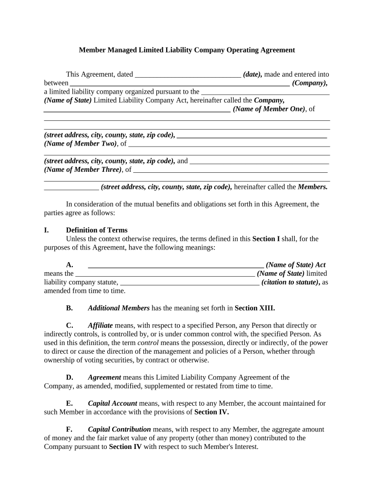 Limited Liability Company  Form