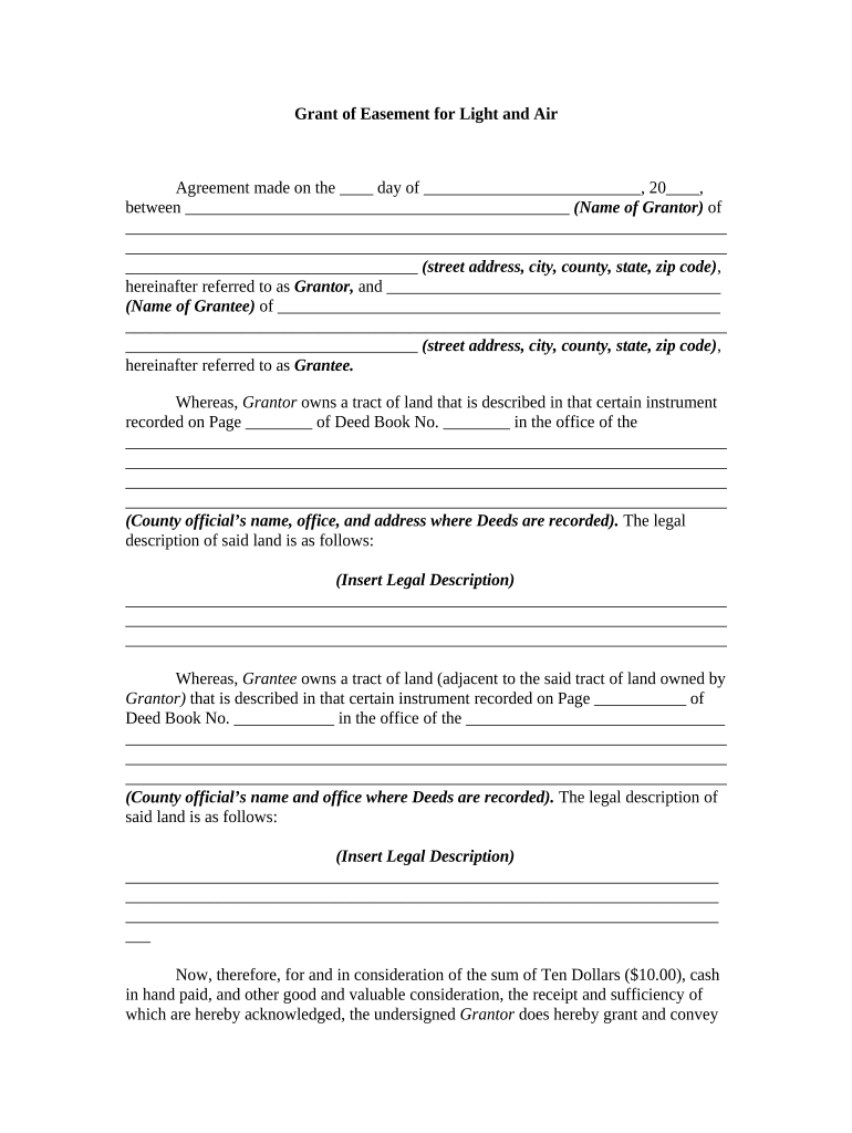 Grant Easement Form