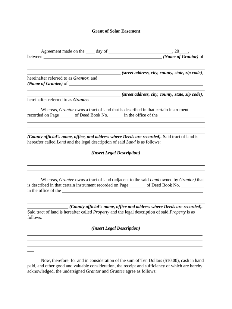 Solar Easement  Form