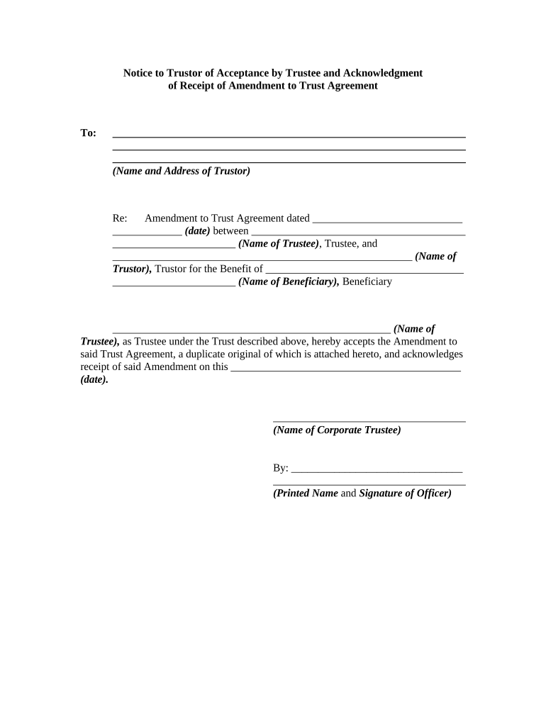 Acceptance Trust Form