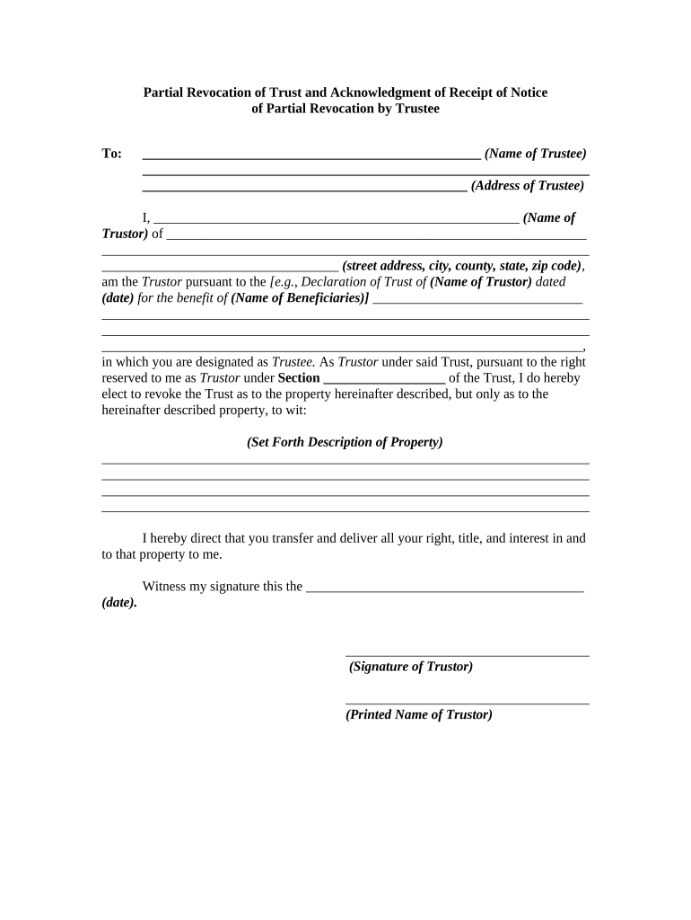 Revocation Trust  Form