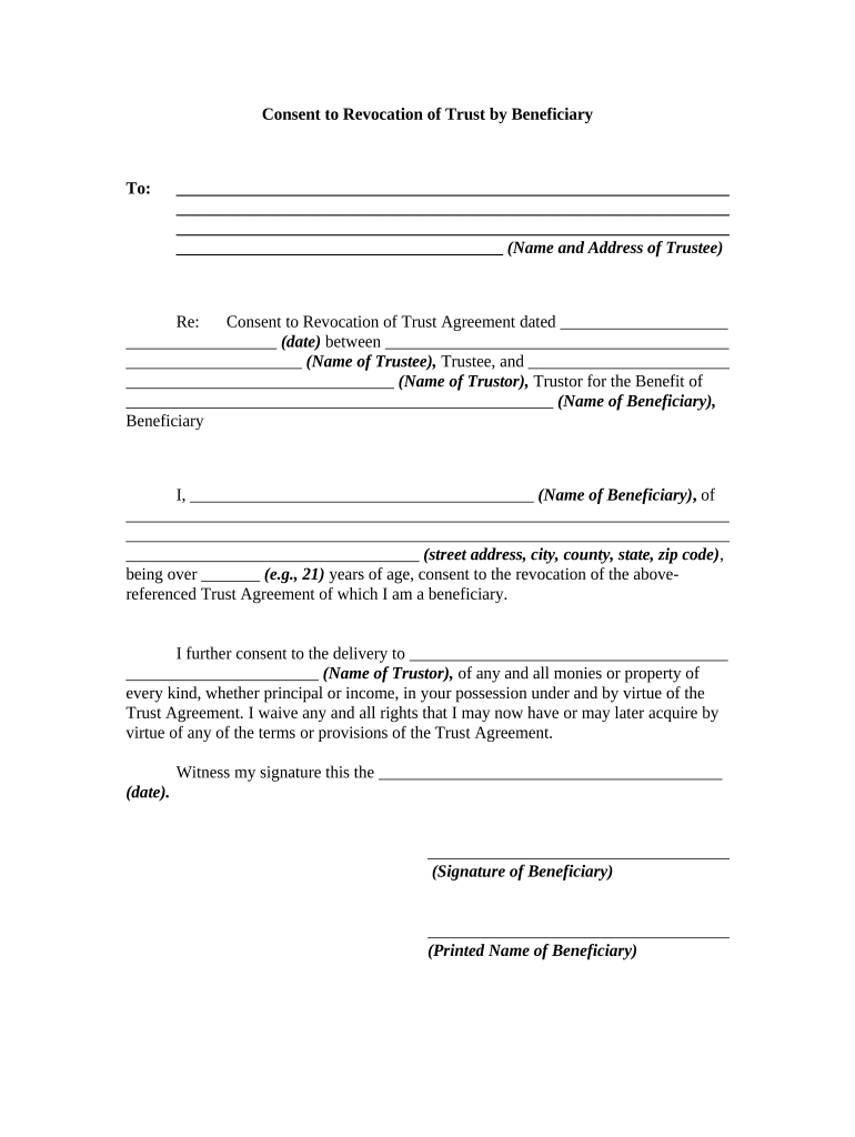 Revocation Trust  Form