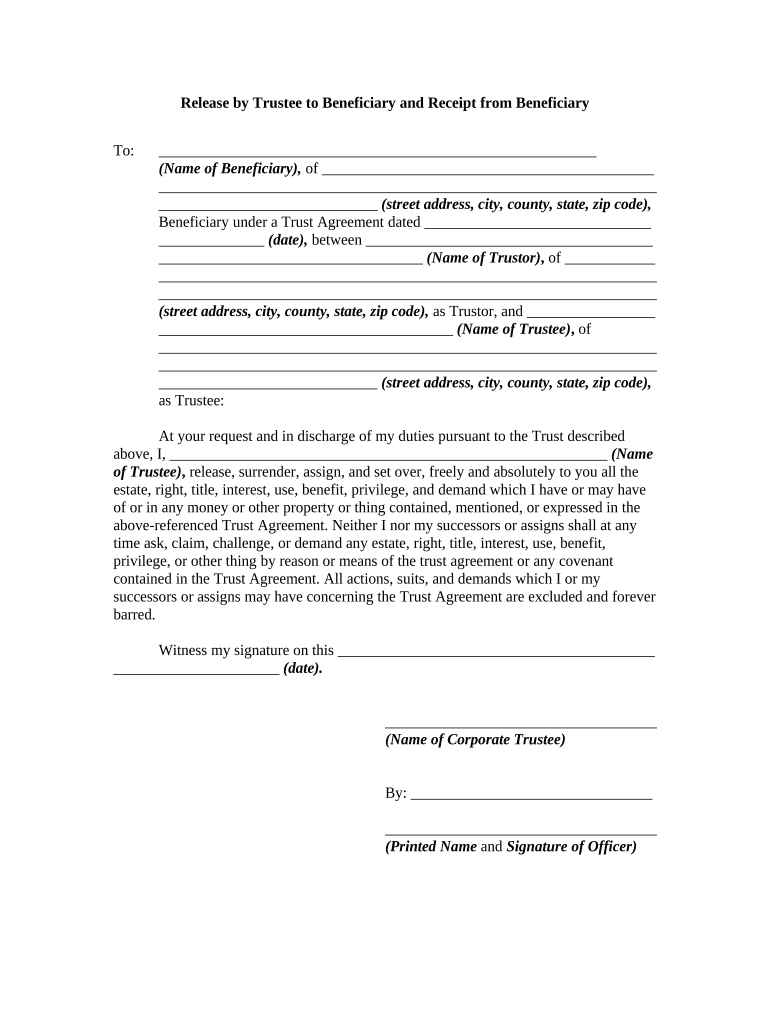 Trustee Beneficiary  Form