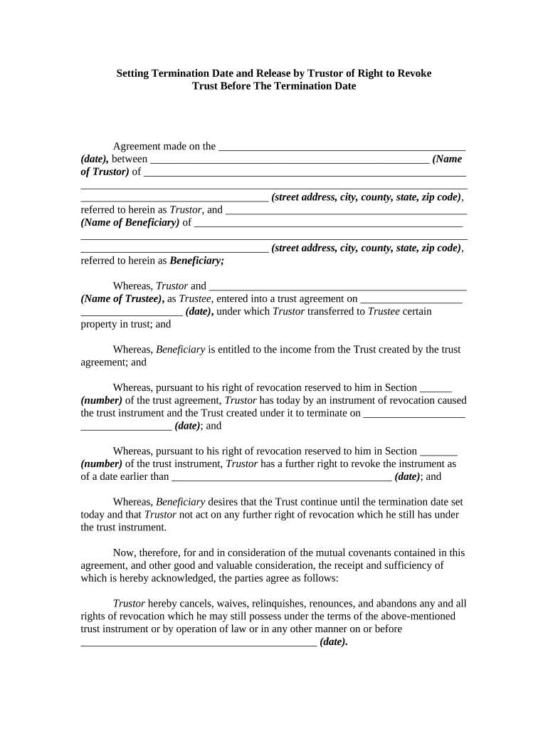 Termination Date Before  Form