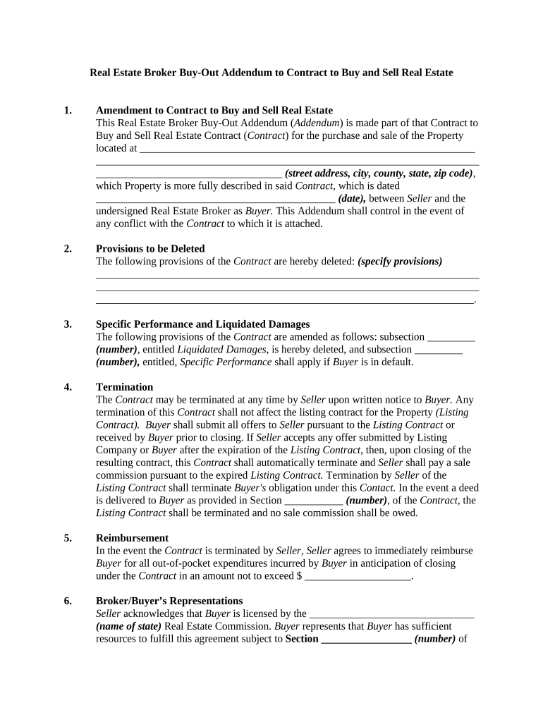 Real Estate Addendum  Form