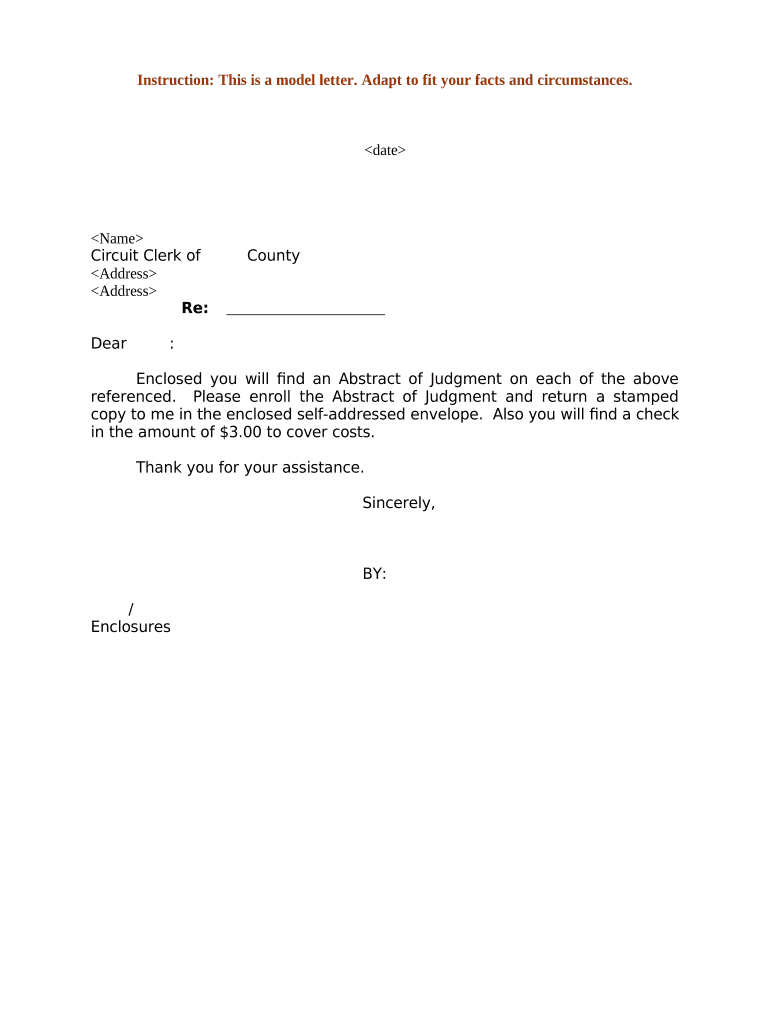 Abstract Judgment  Form