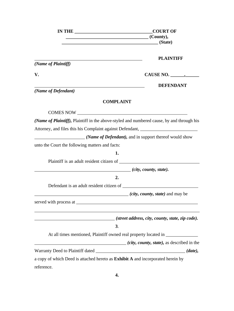 Property Damages  Form