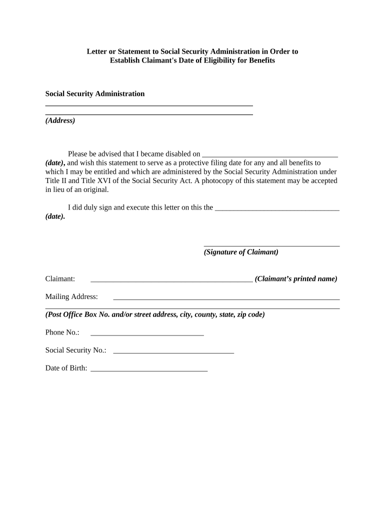 Statement Social Security  Form