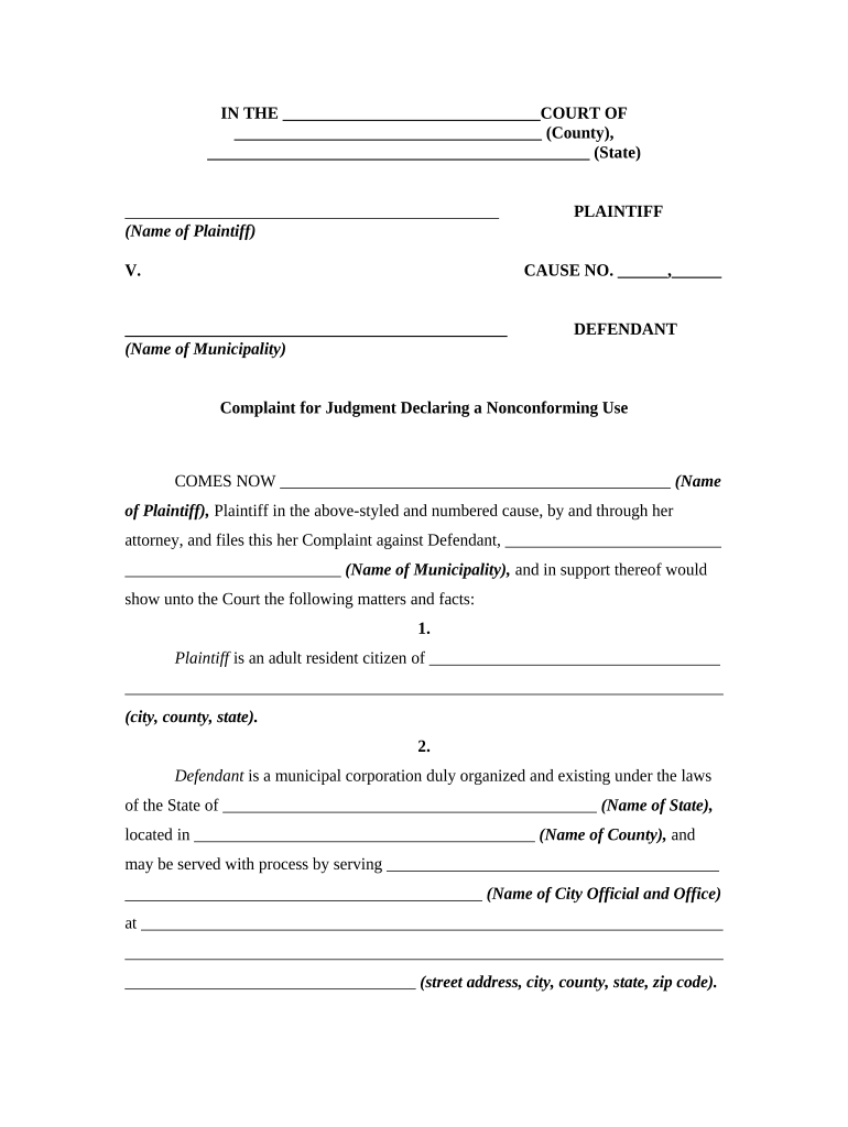 Complaint Petition  Form