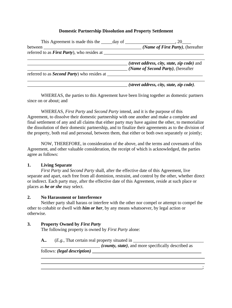 Domestic Partnership  Form