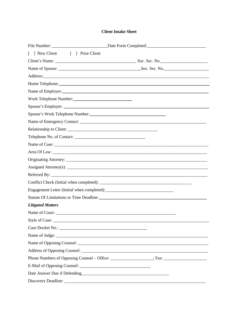 Client Intake Form