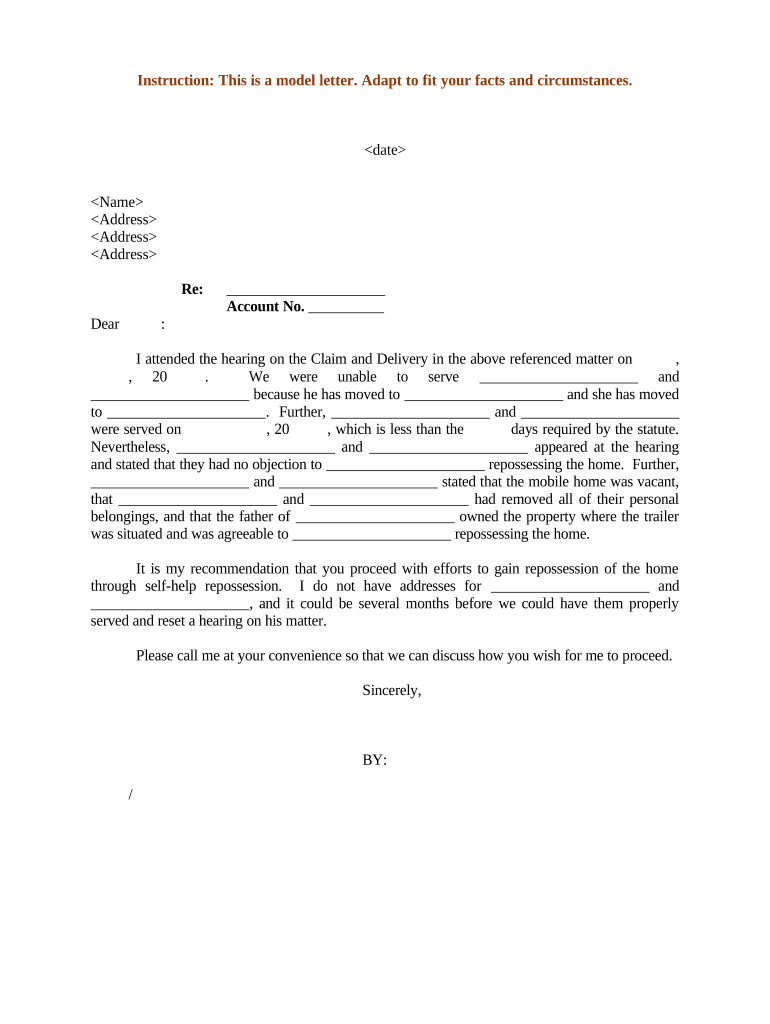 Service Process Legal  Form