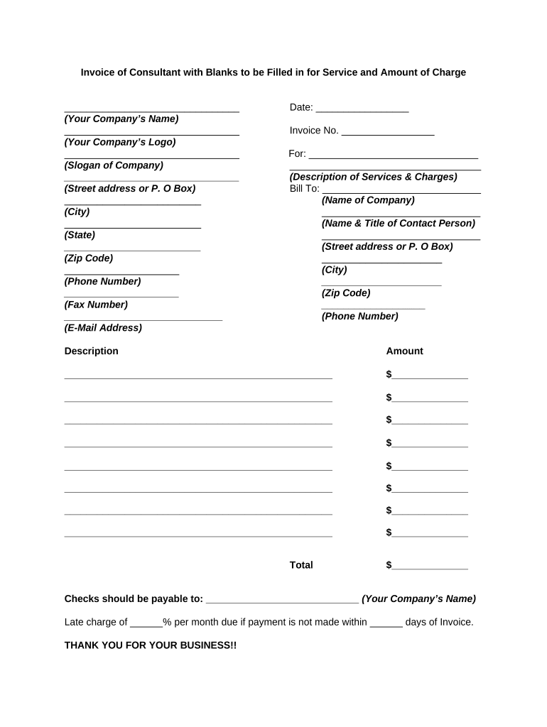 Invoice Blanks  Form