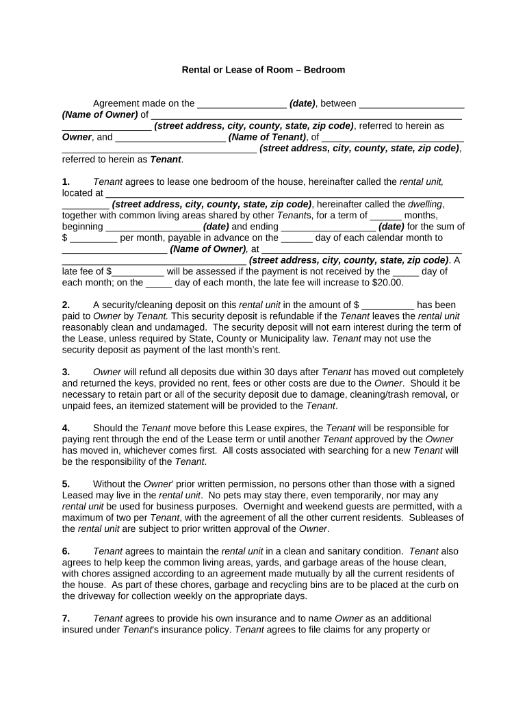 Rental Agreement Form PDF